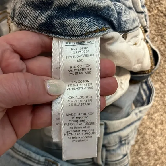 Good American Light Wash Good Waist Cropped Women’s Jeans Size 22