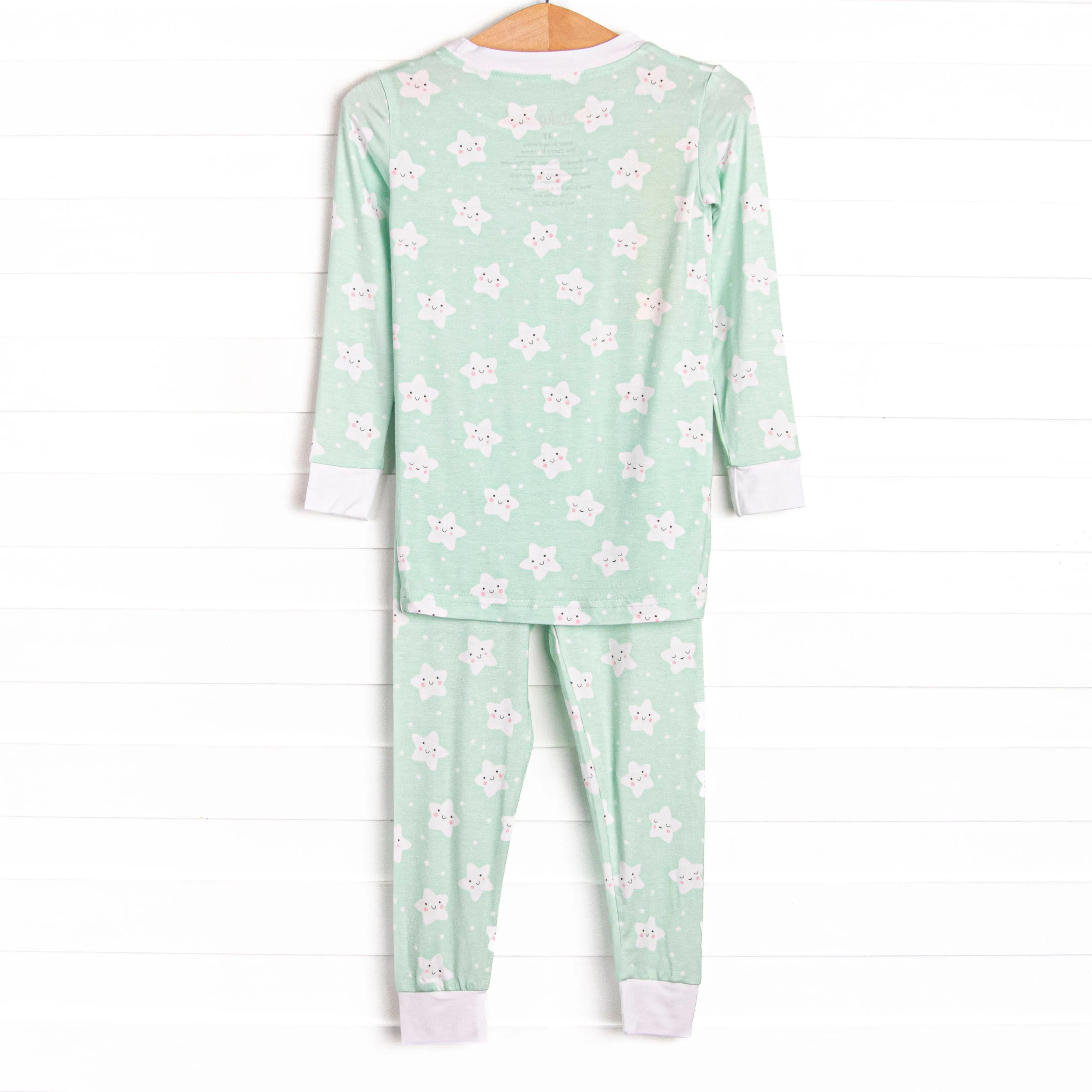 Goodnight Star Bamboo Pajama Set, Green