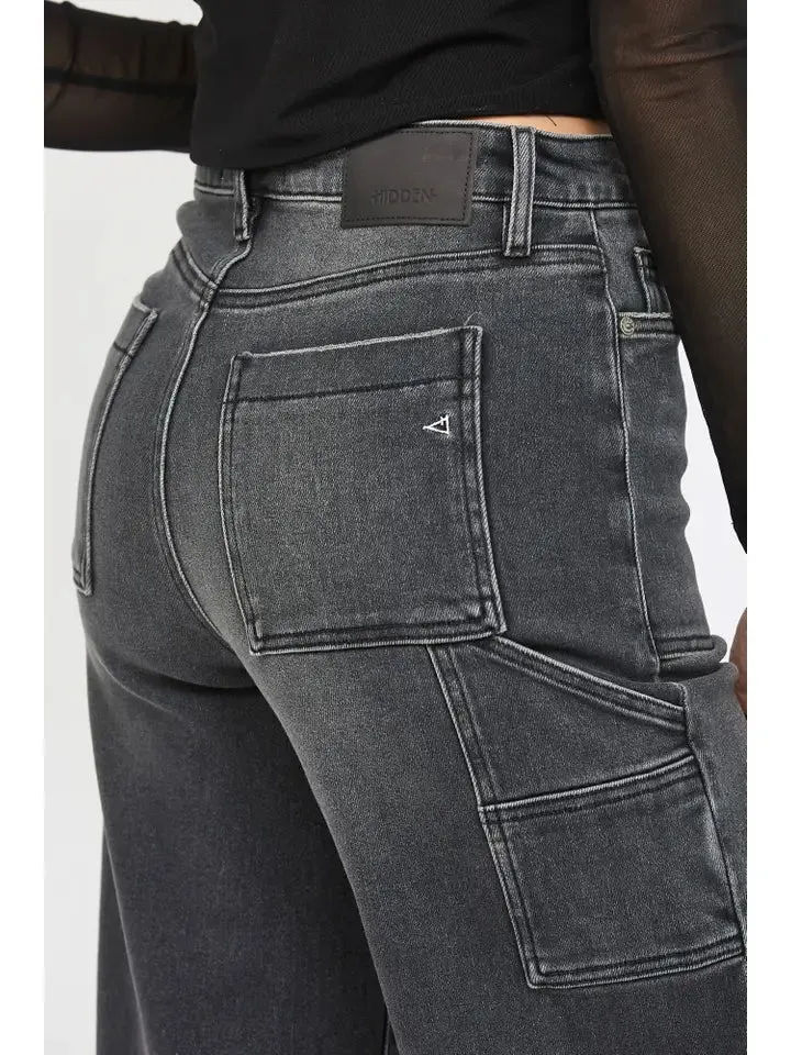 Grey Wash Carpenter Wide-Leg Jean
