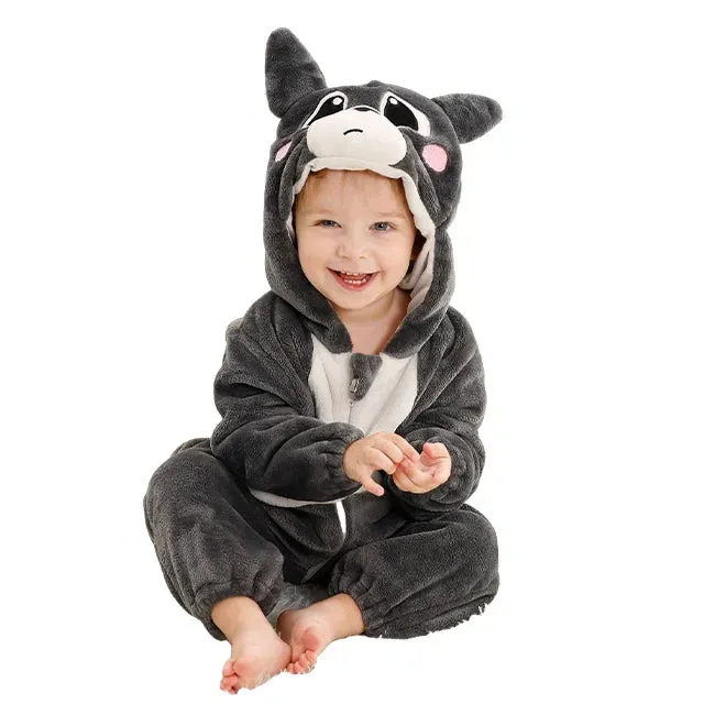 Halloween Baby Rompers Winter Hooded Flannel Toddler Infant Clothes Overall Bodysuits Jumpsuit Costume