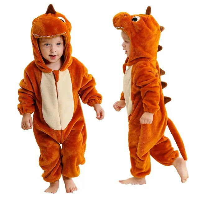 Halloween Baby Rompers Winter Hooded Flannel Toddler Infant Clothes Overall Bodysuits Jumpsuit Costume