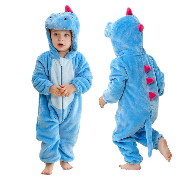 Halloween Baby Rompers Winter Hooded Flannel Toddler Infant Clothes Overall Bodysuits Jumpsuit Costume