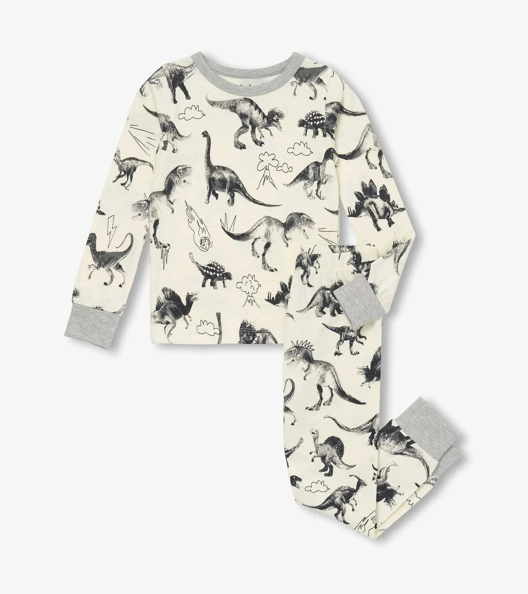 Hatley Dino Extinction Stretch Cotton Boys Pajama Set