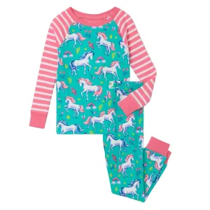 Hatley Raglan Pajama Set (Unicorn Party)