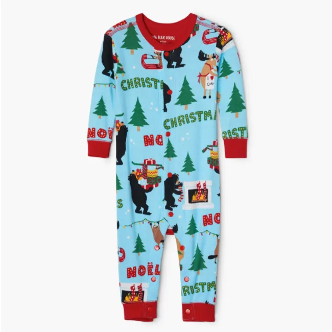 hatley wild about christmas baby union suit