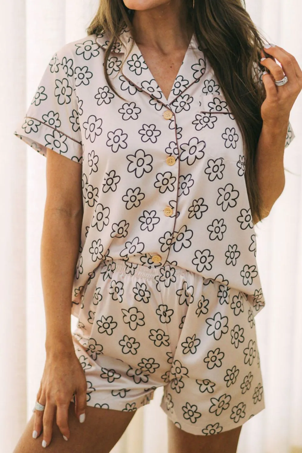 Hazel Blues® |  Flower Printed Top and Shorts Lounge Set