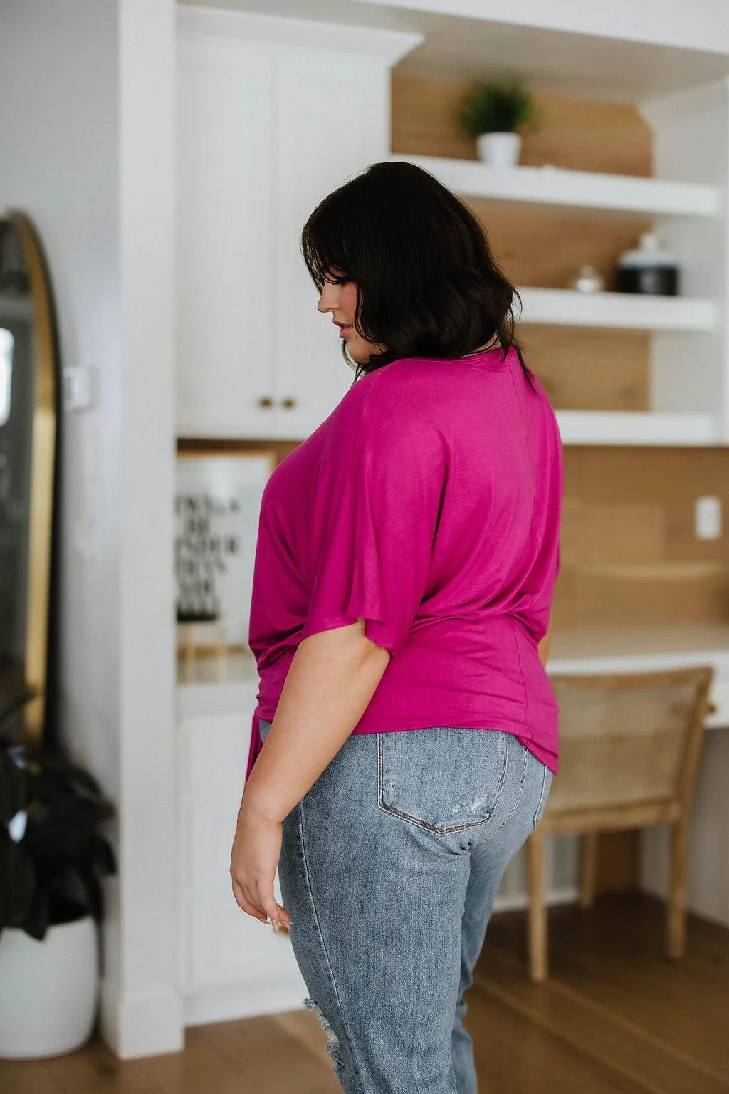 Hazel Blues® |  Tied Up With a Bow Top in Magenta