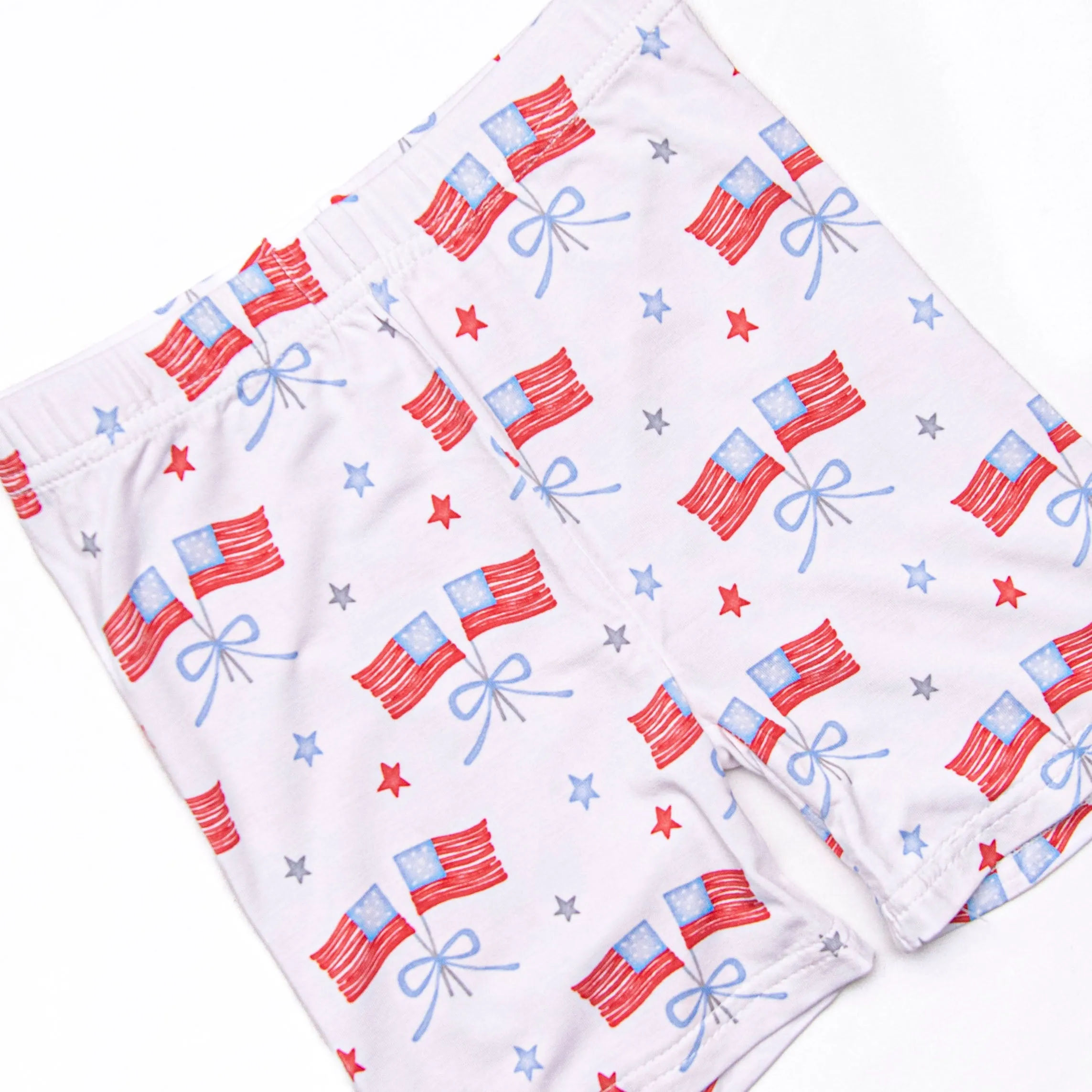 Home of the Brave Bamboo Pajama Short Set, Red