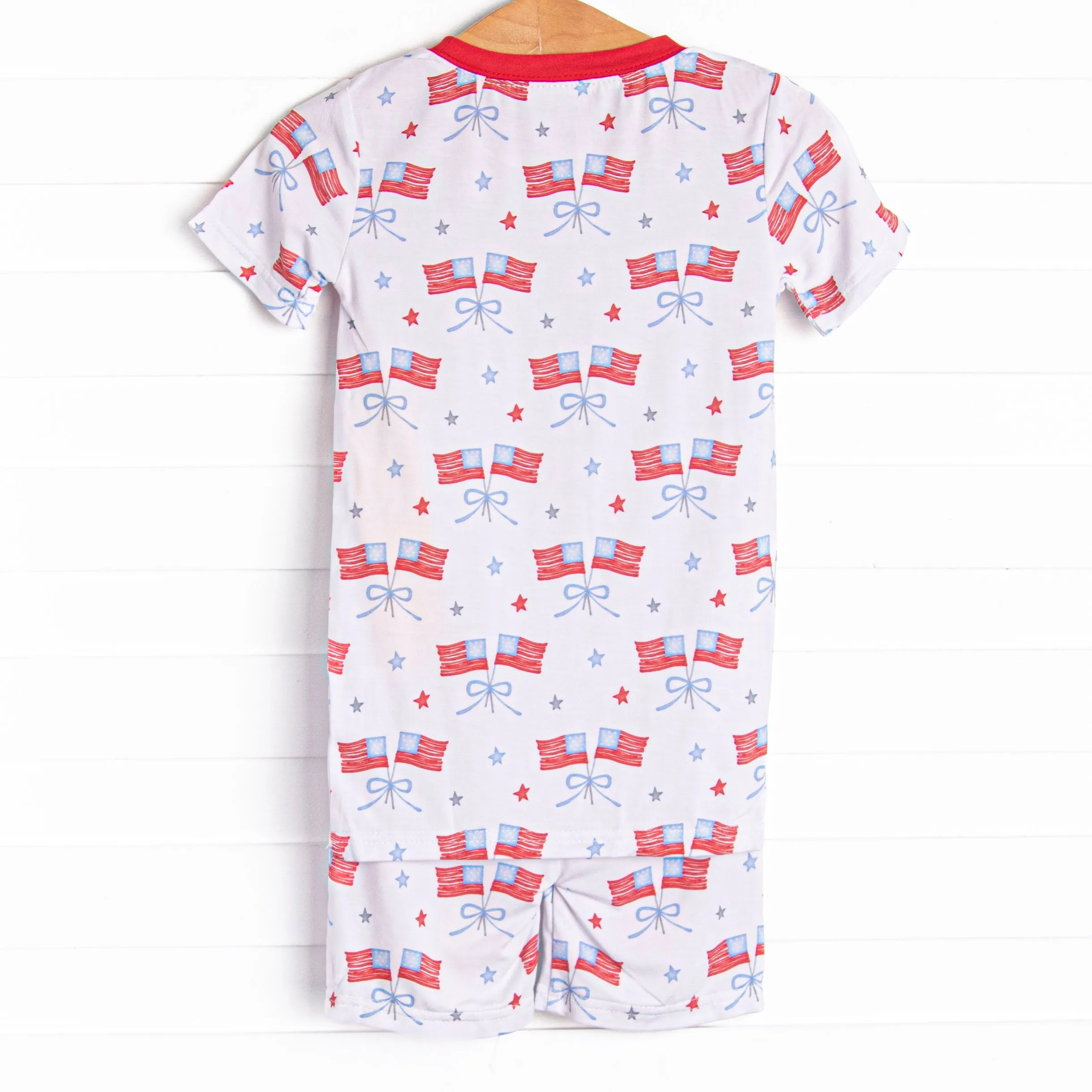 Home of the Brave Bamboo Pajama Short Set, Red