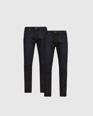 Indigo Rinse Slim Authentic Denim Jeans 2-Pack