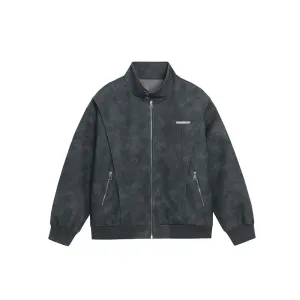 INSTOCK- Stand-up collar leather jacket for men