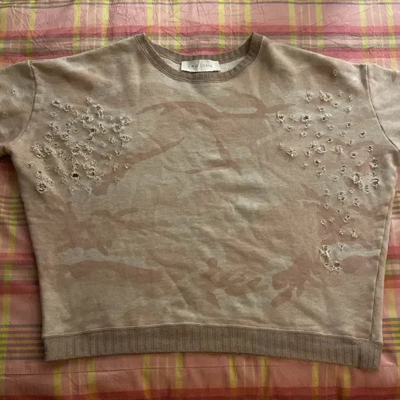 IRO JEANS Zenda camo crewneck long sleeve size Large sweatshirt