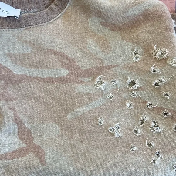IRO JEANS Zenda camo crewneck long sleeve size Large sweatshirt