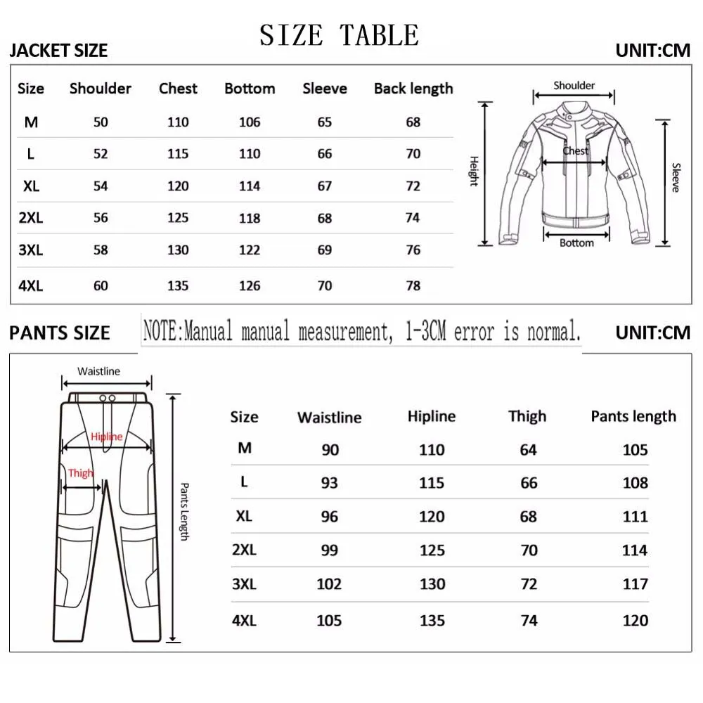 Jacket Pants Waterproof Full Season Riding Suit Safety Visibility Protective Racing Clothing Rider Racing Suit