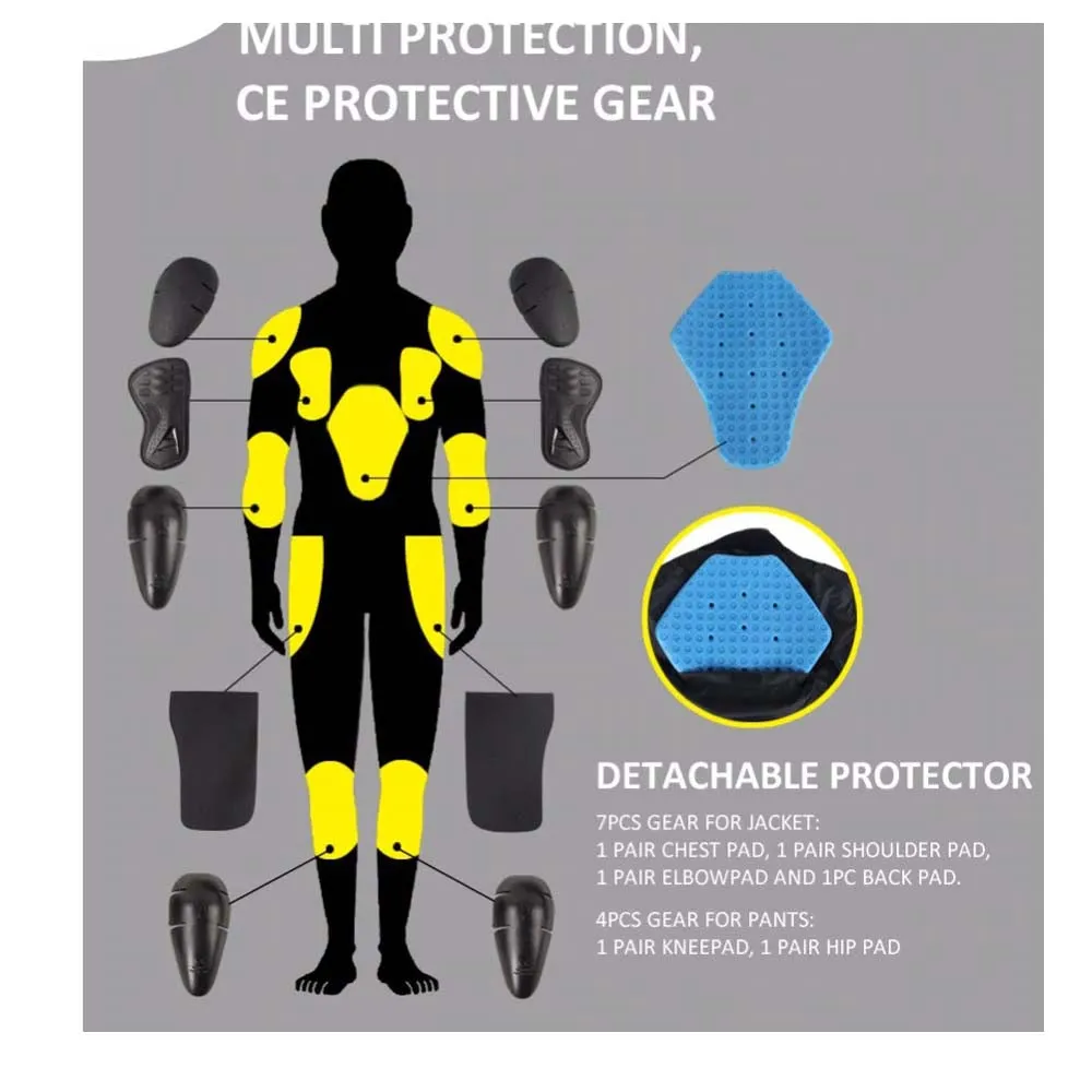 Jacket Pants Waterproof Full Season Riding Suit Safety Visibility Protective Racing Clothing Rider Racing Suit