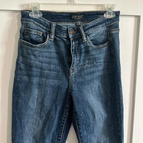 Judy Blue Women's 26 Boyfriend Fit Blue Jeans Classic Dark Wash Stretch Denim