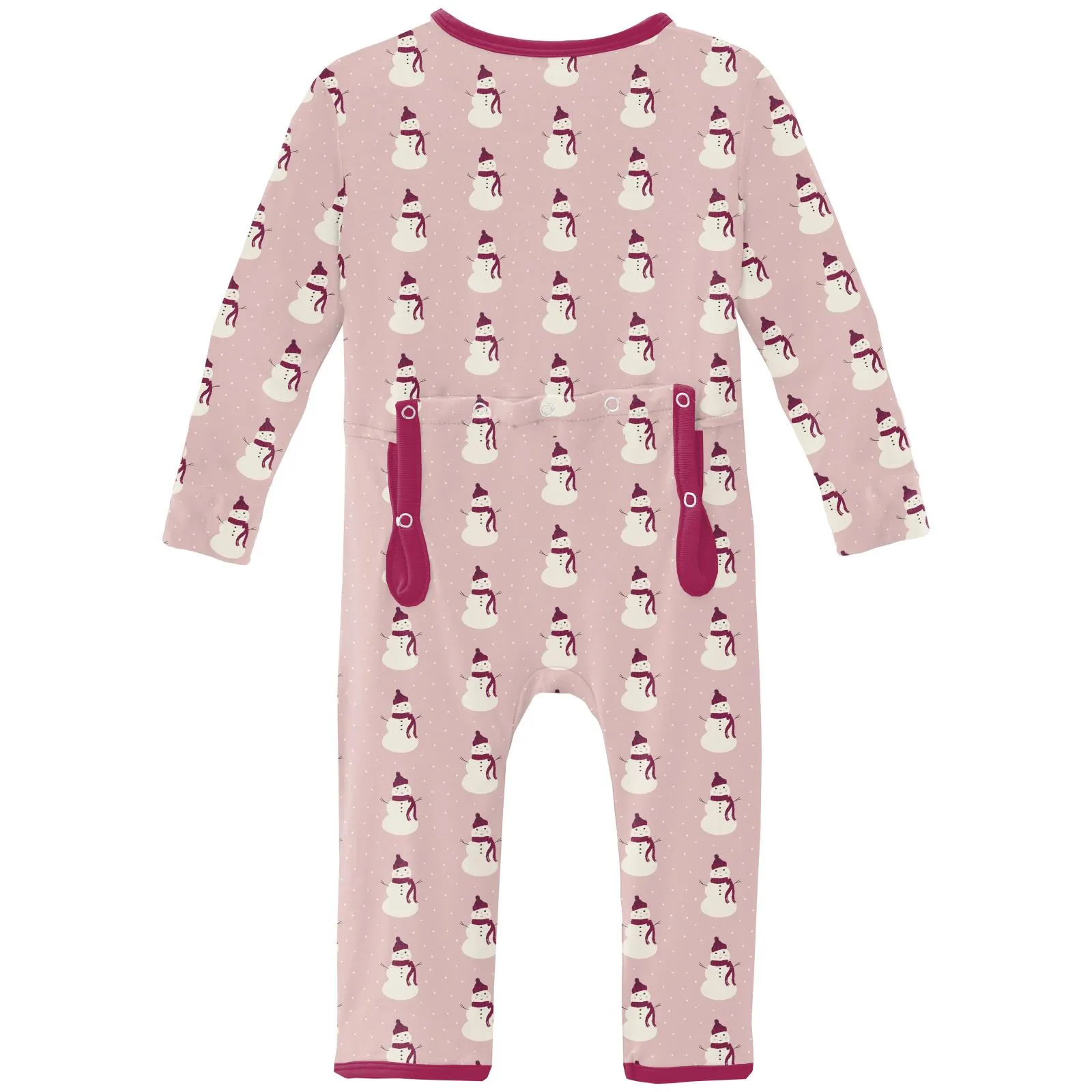 KicKee Pants Baby Rose Tiny Snowman Coverall with 2 Way Zipper