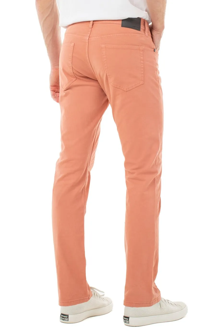 Kingston Modern Slim Straight Peach Colored Twill - Inferno