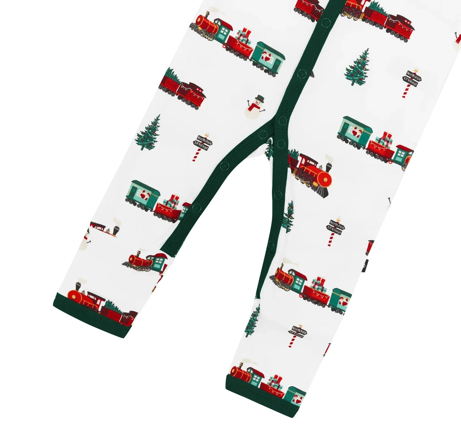 Kyte Baby - Button Romper - Holiday Train