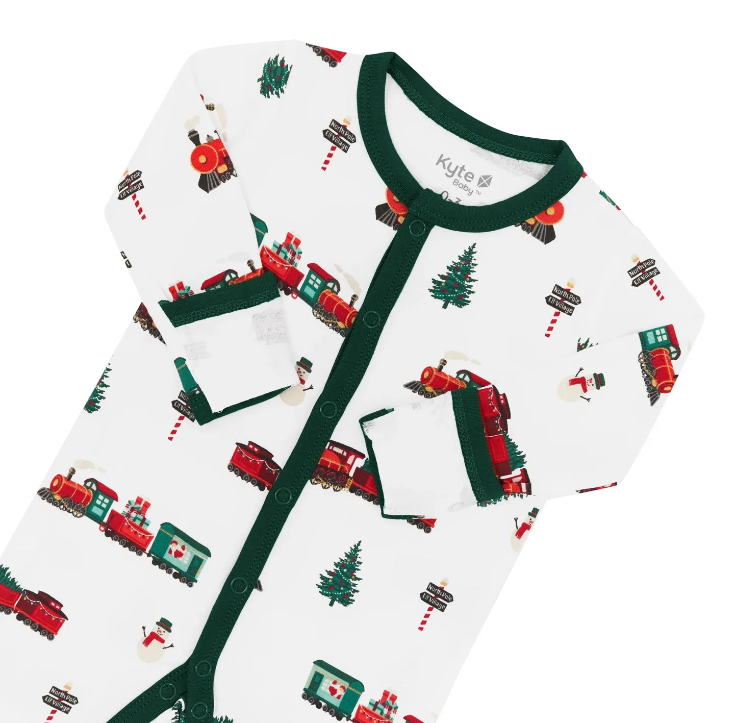 Kyte Baby - Button Romper - Holiday Train