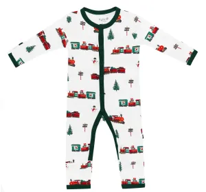 Kyte Baby - Button Romper - Holiday Train