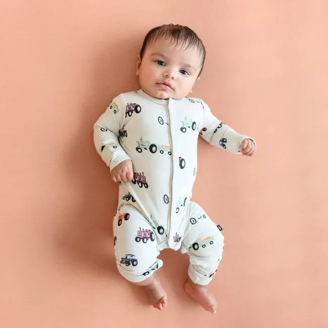 Kyte Baby Printed Snap Romper in Tractor