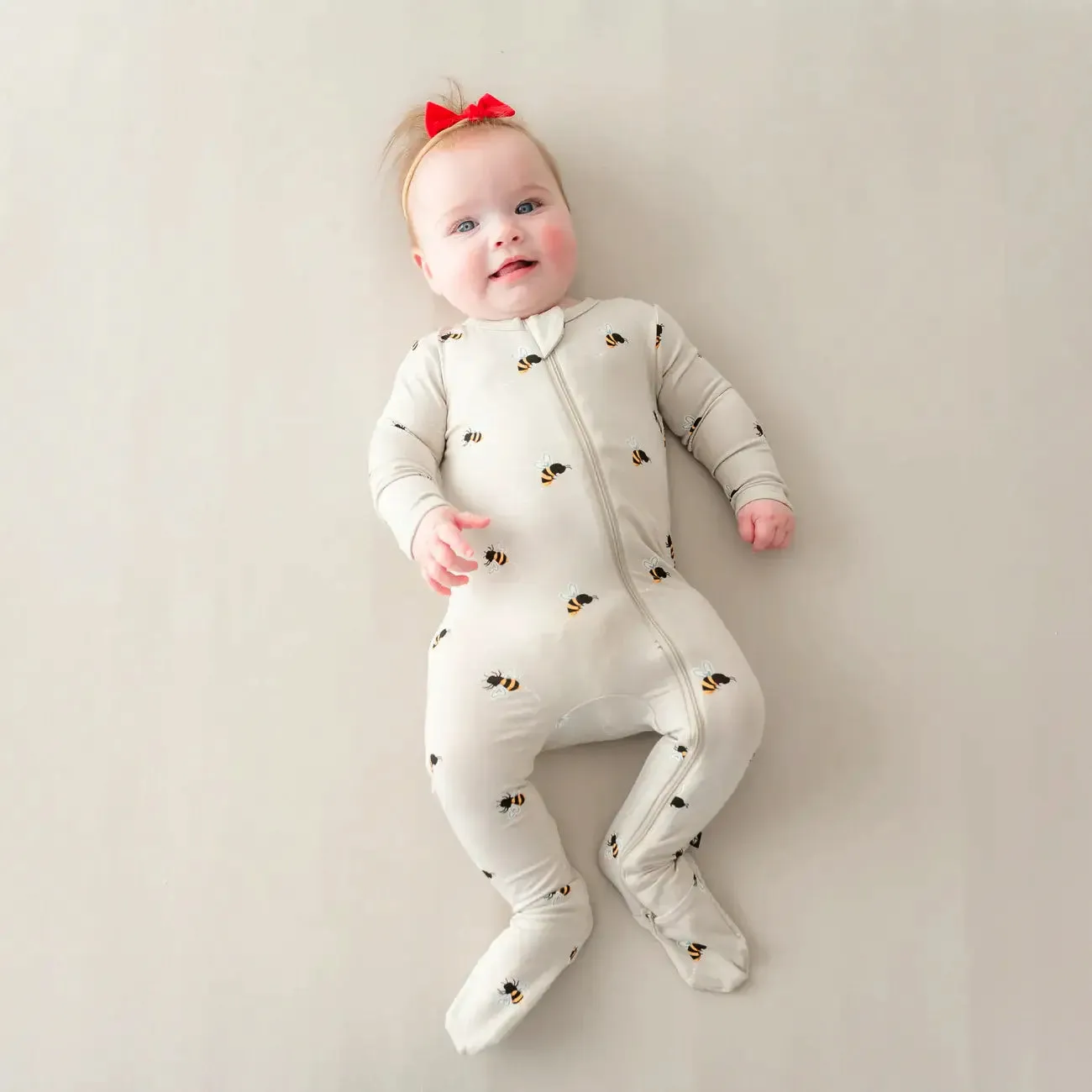 Kyte Baby Printed Zippered Footie in Bee Mine