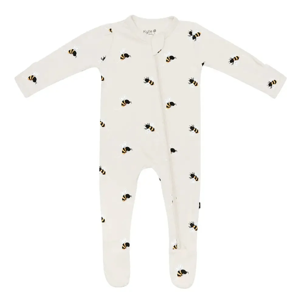 Kyte Baby Printed Zippered Footie in Bee Mine