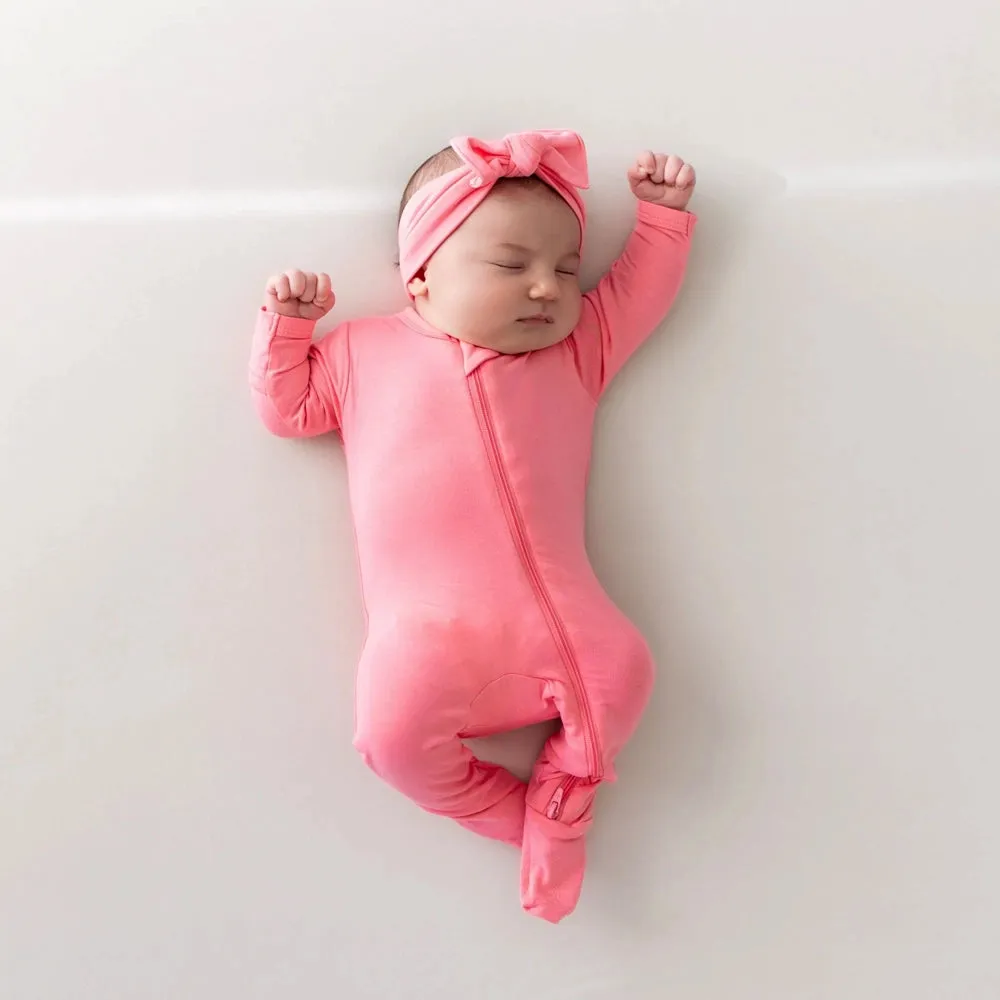 Kyte Baby Zippered Footie in Guava