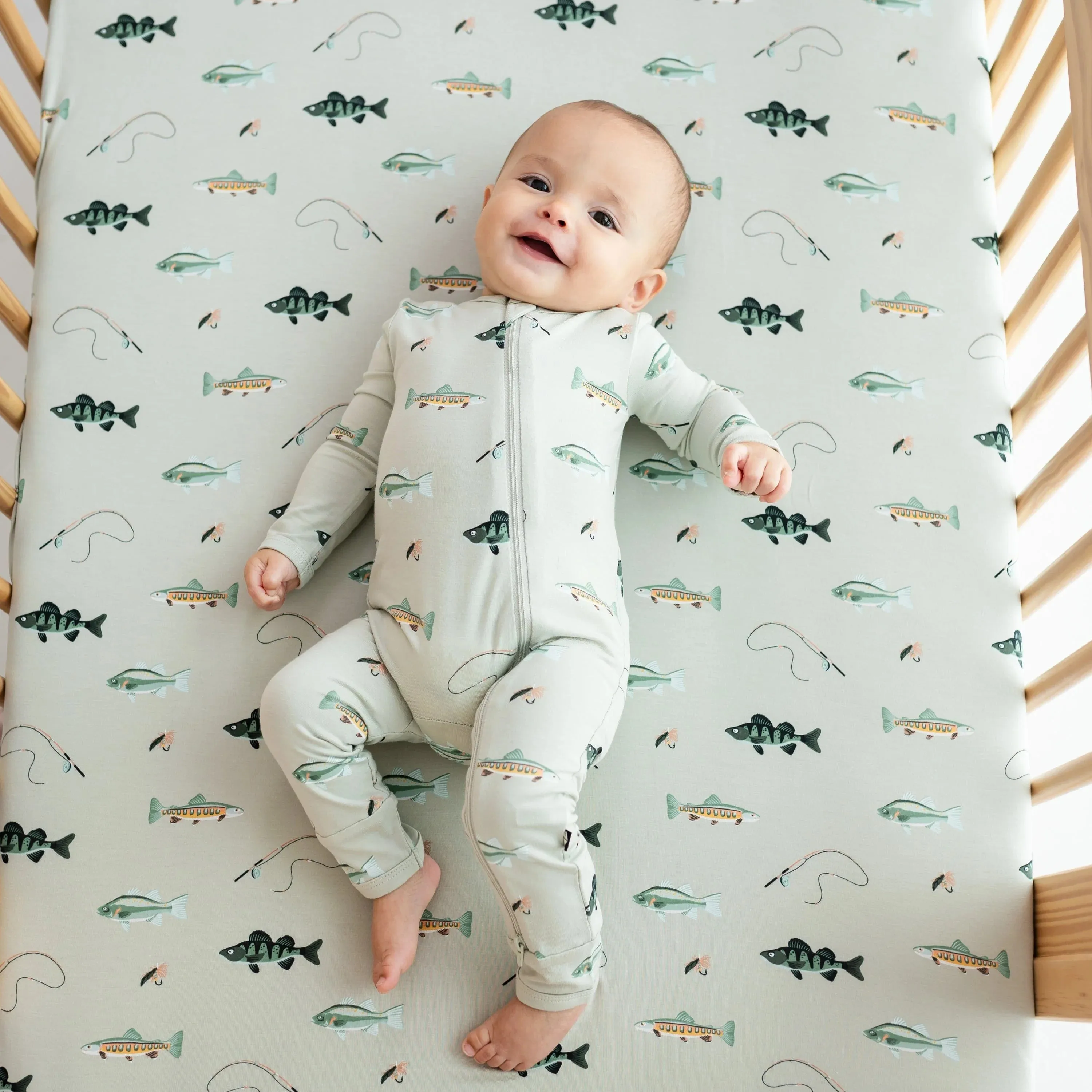 Kyte Baby - Zippered Romper - Fishing
