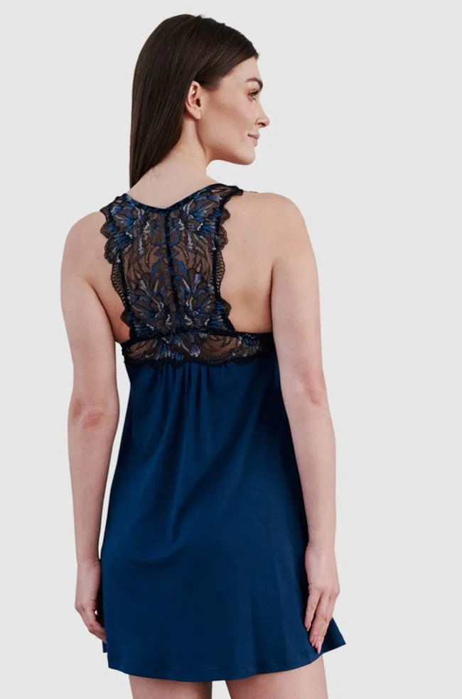 Lace Nightie (Marine Blue)