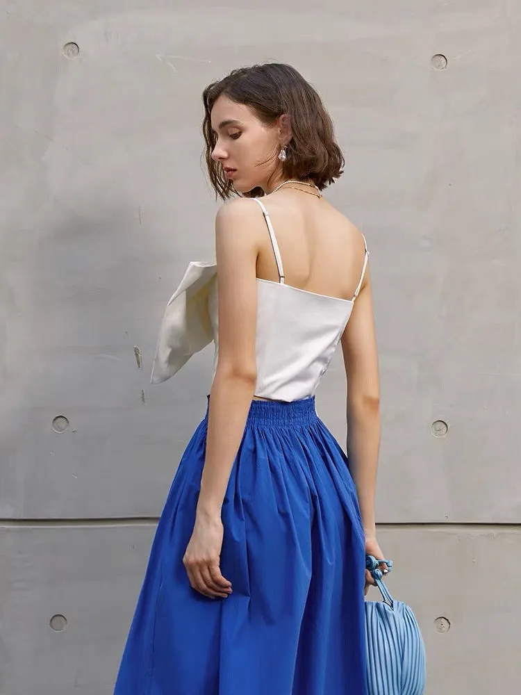Lei Oversized Bow Cami Top in White