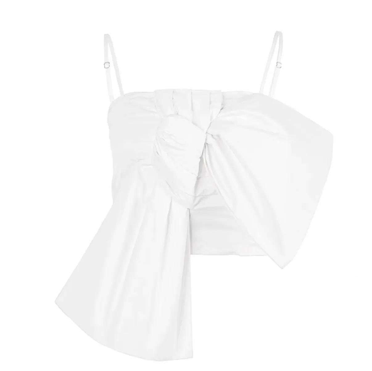 Lei Oversized Bow Cami Top in White