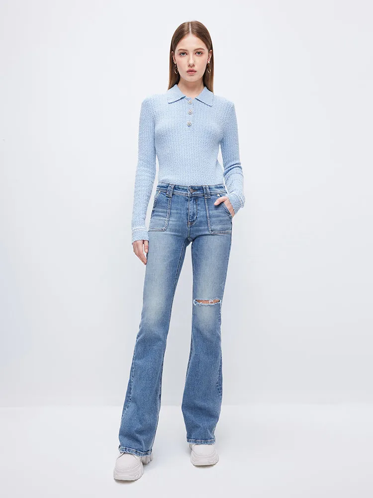 Light Blue Slight Flared Jeans