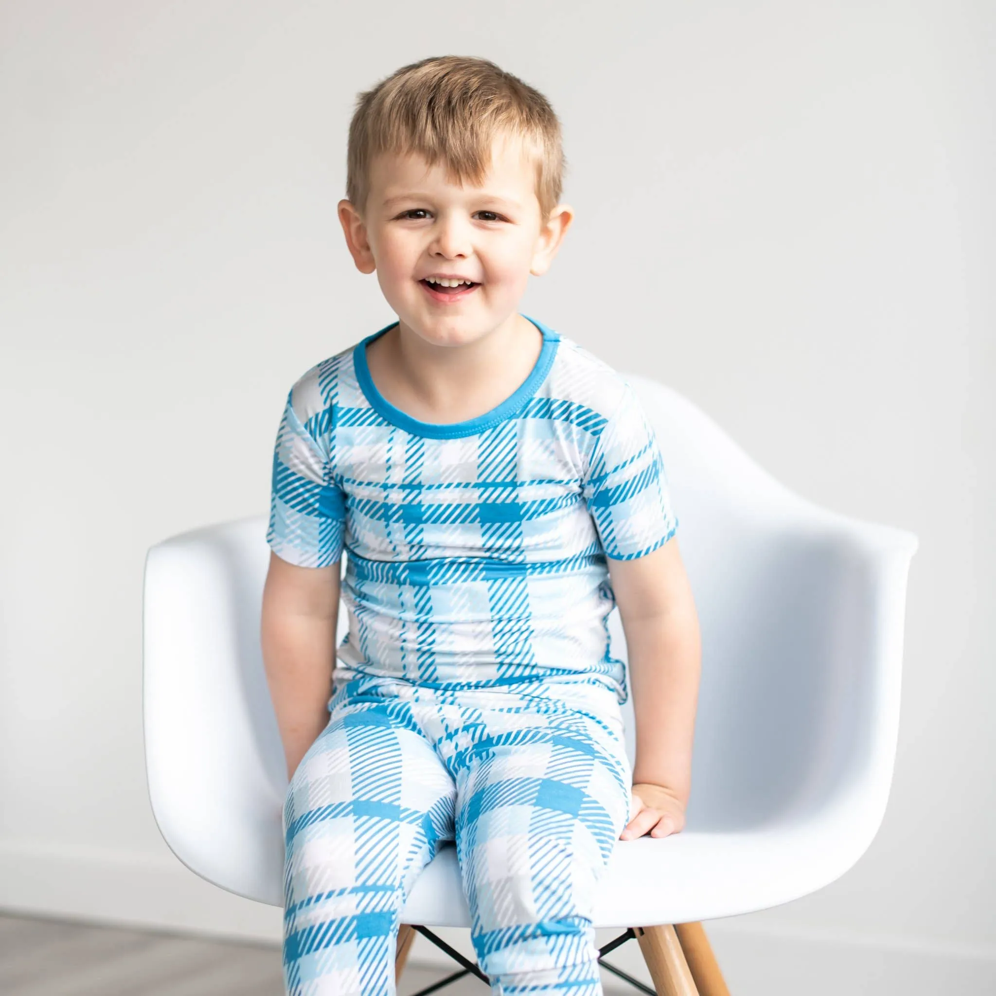 Little Sleepies Blueberry Plaid Bamboo 2pc Pajama Set