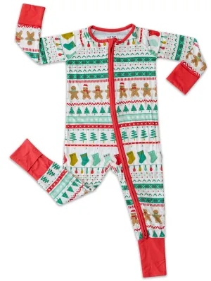 Little Sleepies Fair Isle Bamboo Convertible Romper/Sleeper