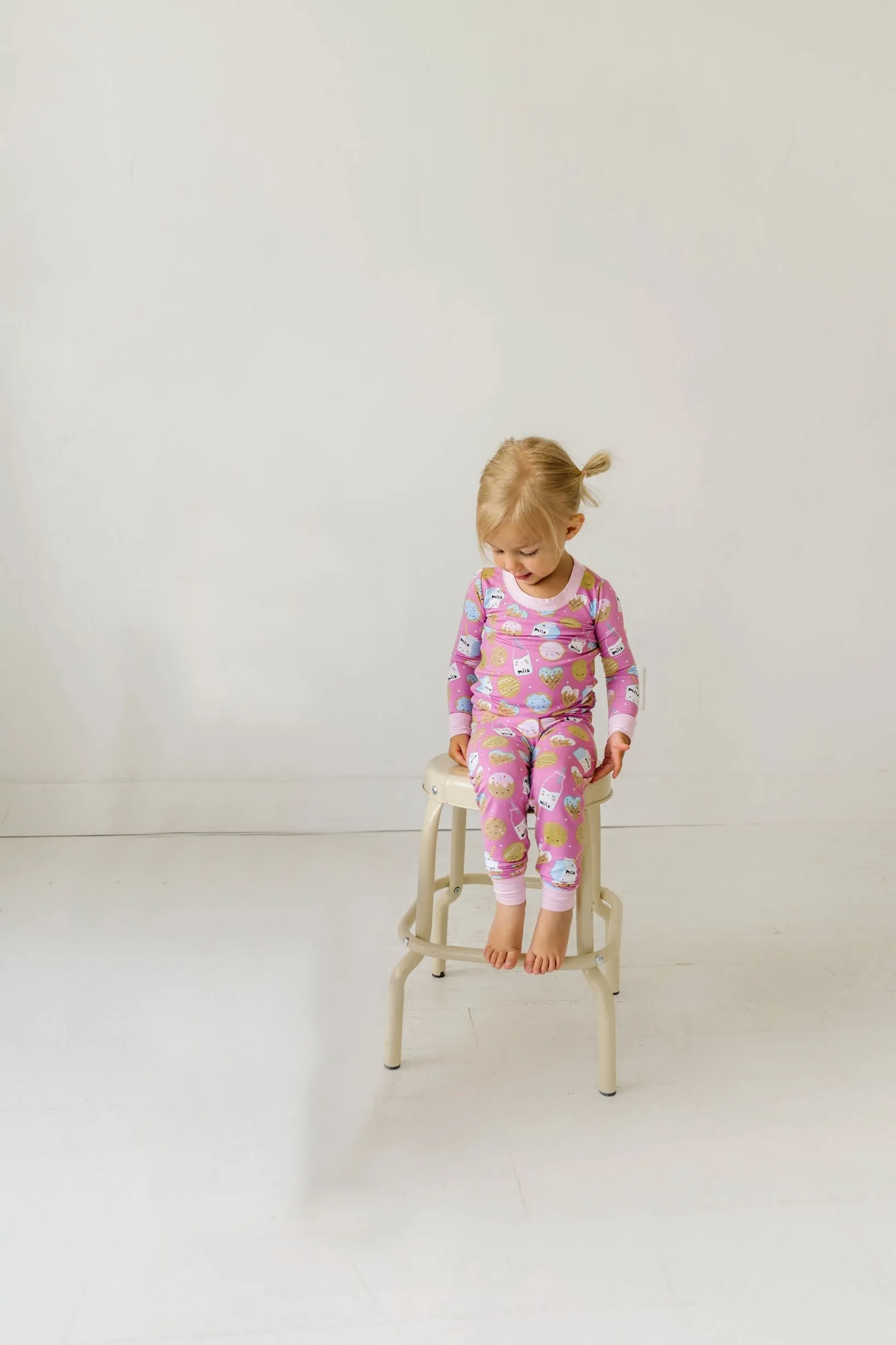 Little Sleepies Pink Cookies & Milk L/S 2pc Pajama Set