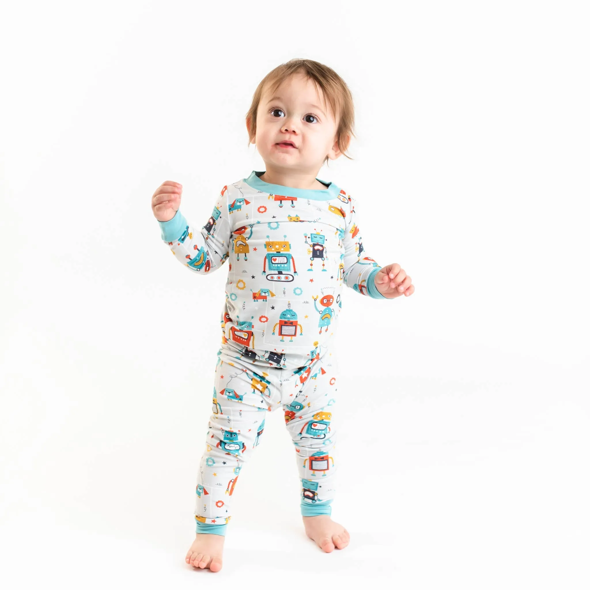 Little Sleepies Robots Bamboo 2pc Pajama Set