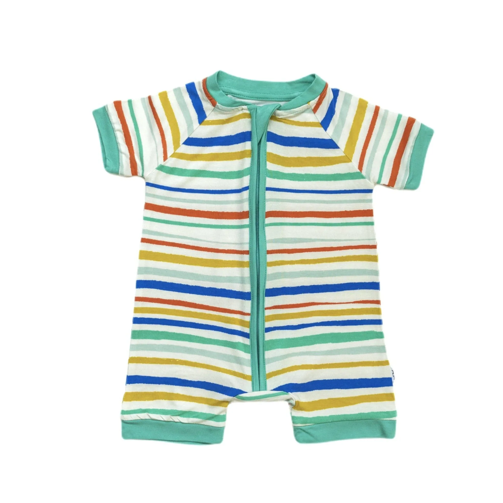 Little Sleepies Summer Stripe Shorty Romper/Sleeper