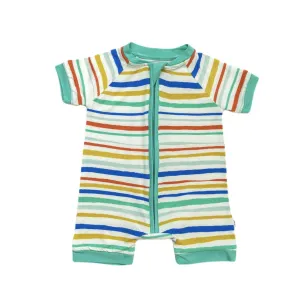 Little Sleepies Summer Stripe Shorty Romper/Sleeper