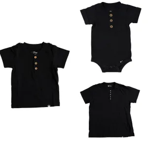 Littlest Prince Black Military Shoulder Shirt