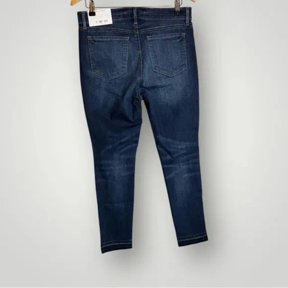 LOFT | Modern Skinny Jeans Button Fly Raw Cut Hem Dark Wash