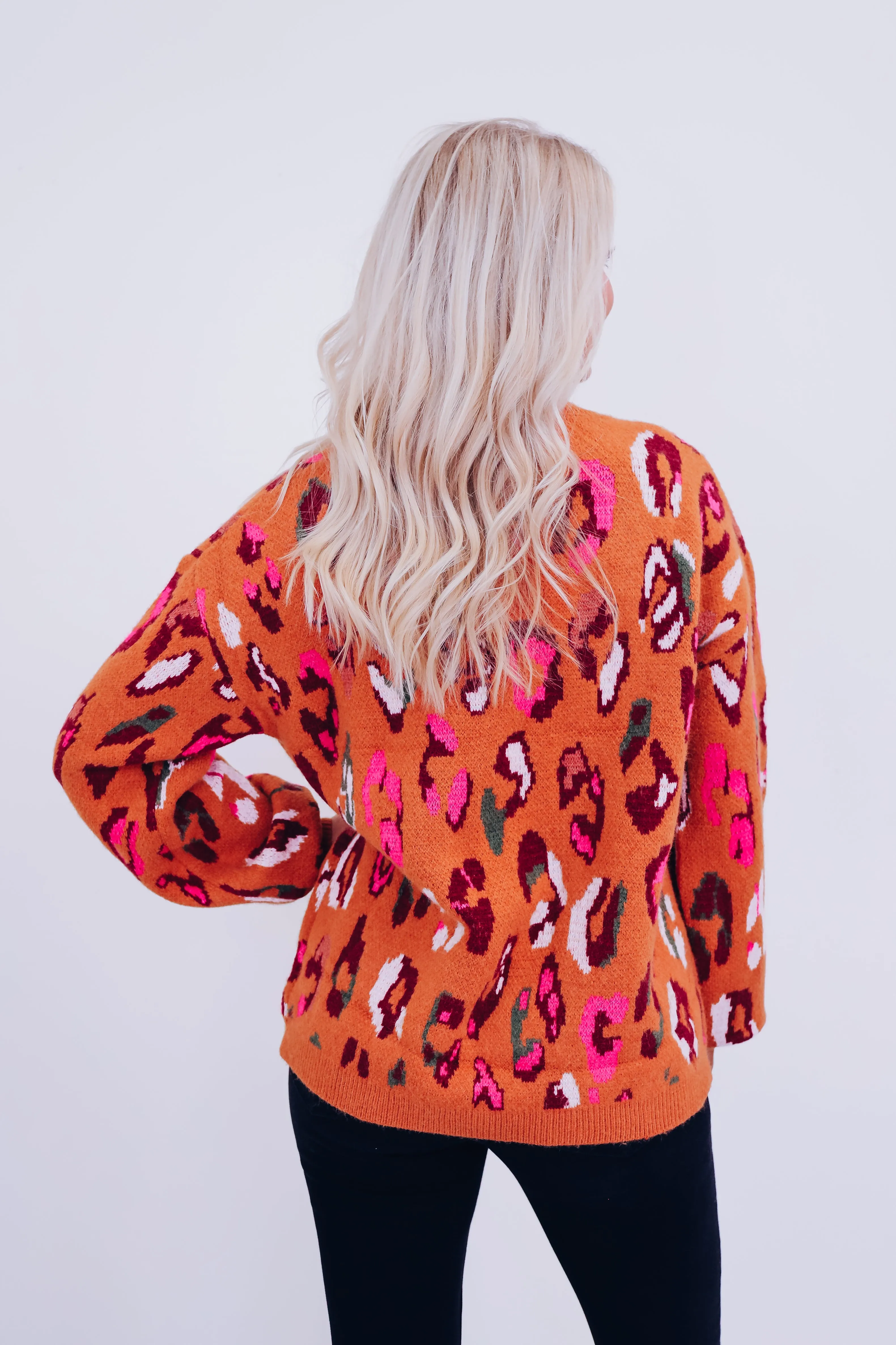 Lola Leopard Print Sweater - Camel