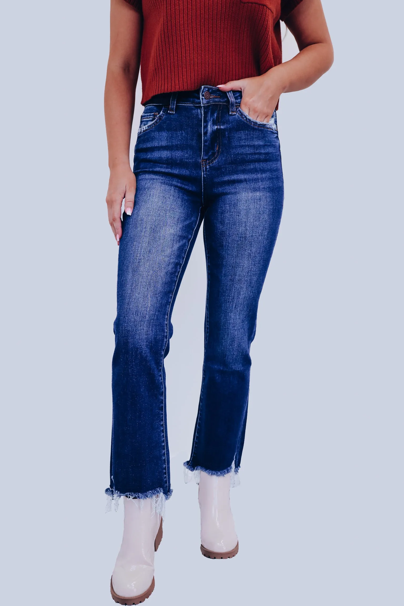 Luca Frayed High Rise Denim Jeans