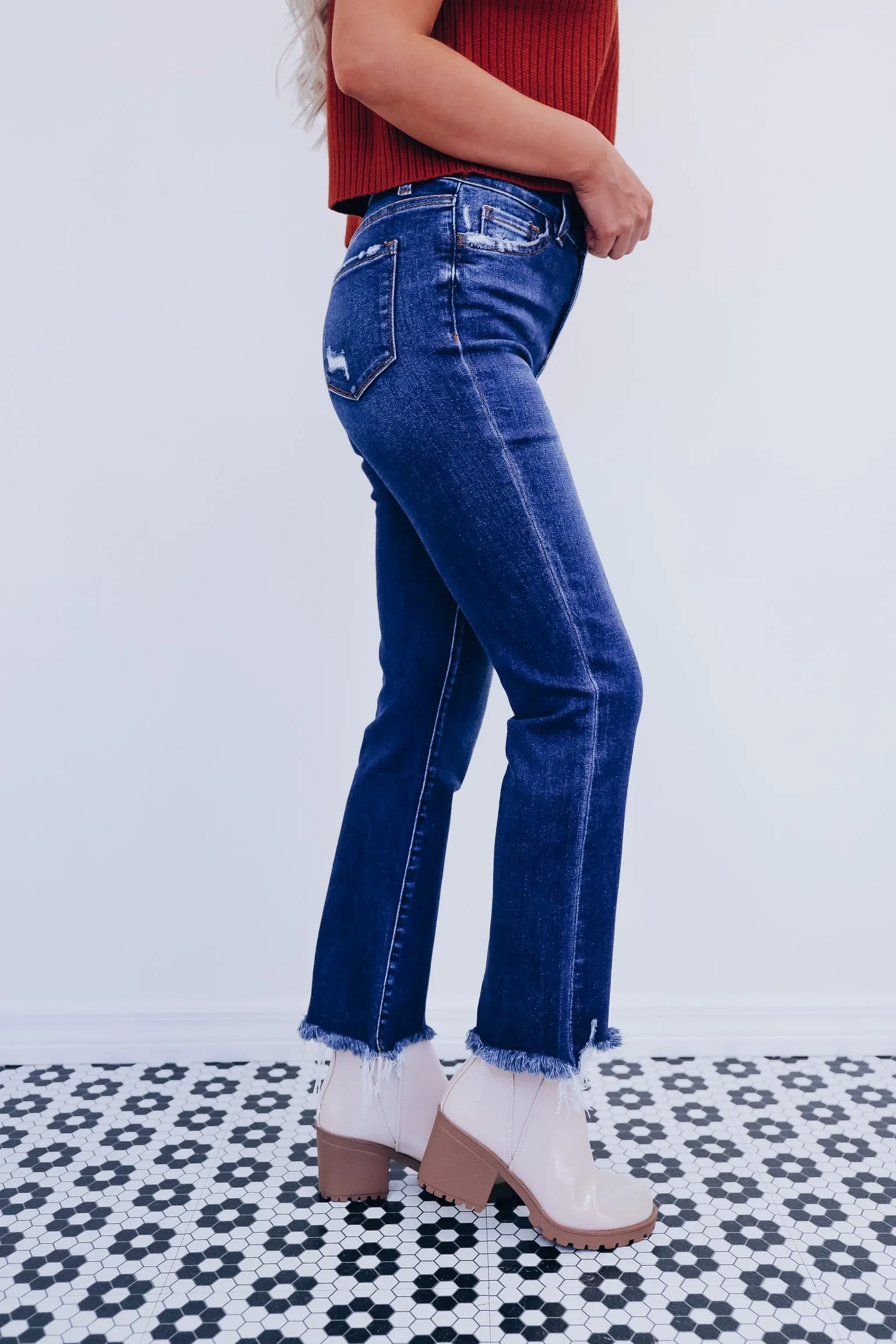 Luca Frayed High Rise Denim Jeans