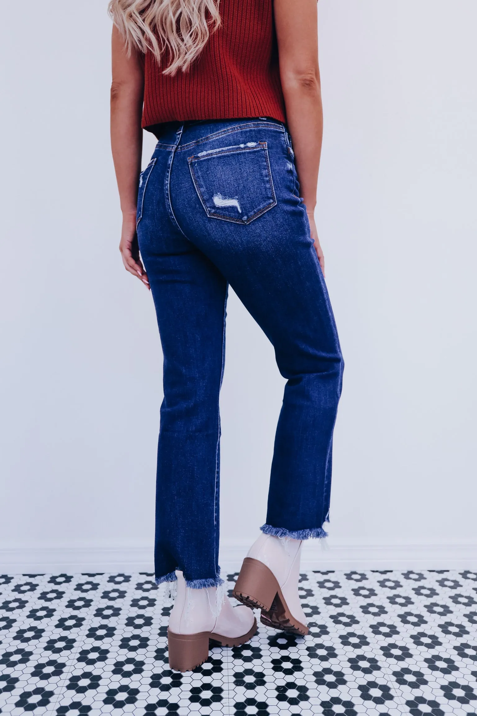 Luca Frayed High Rise Denim Jeans