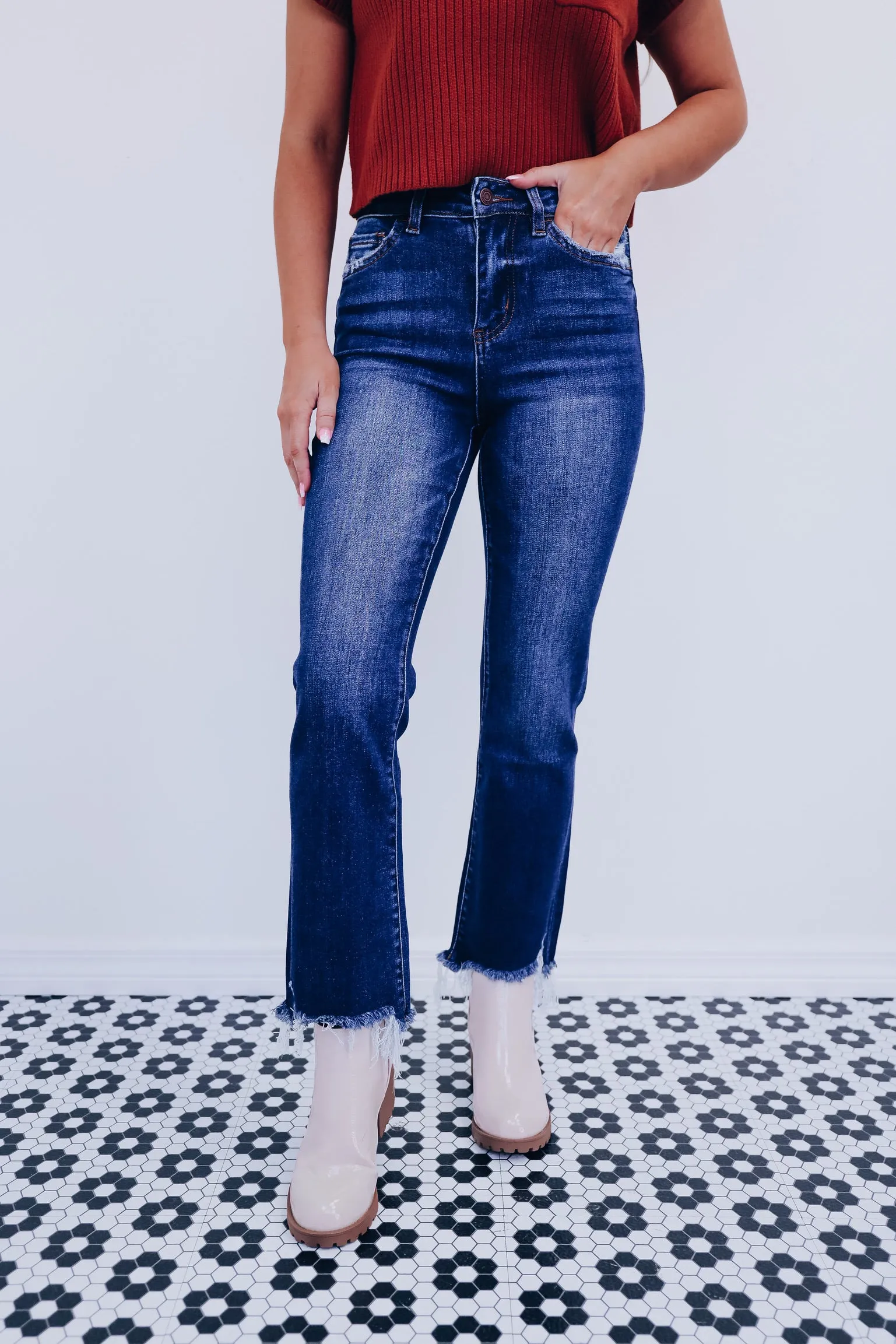 Luca Frayed High Rise Denim Jeans