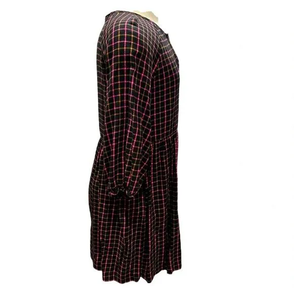 Madewell Plaid Flannel Raglan Button Front Shirtdress Size 4