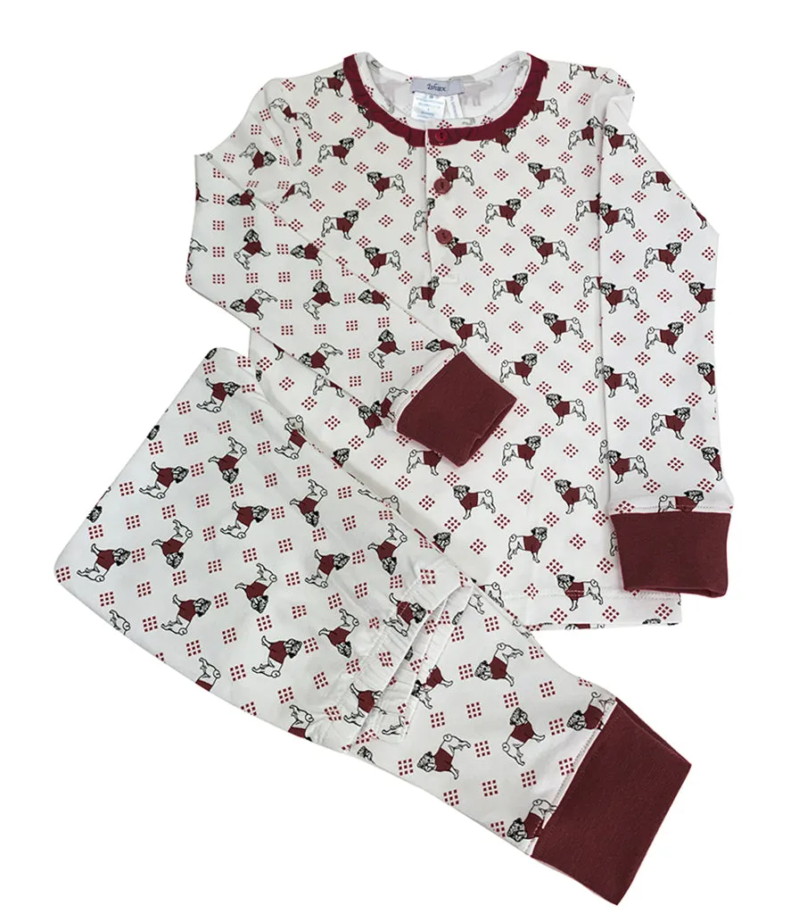 Maroon Dog Girl's Pajama Set