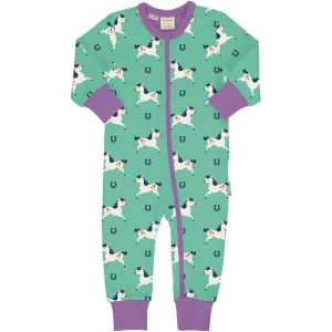 Maxomorra Horse Ls Rompersuit Ss24 Green